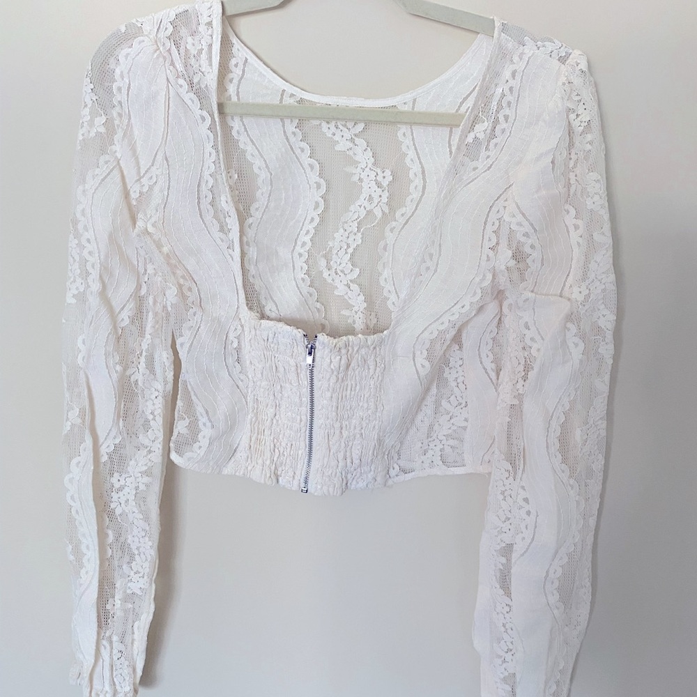 Laced see-through top